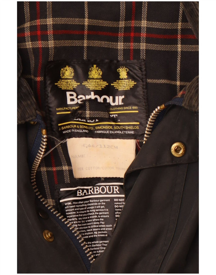 Мужская куртка Barbour Beaufort из вощеного хлопка UK 44, большая, черная, хлопок