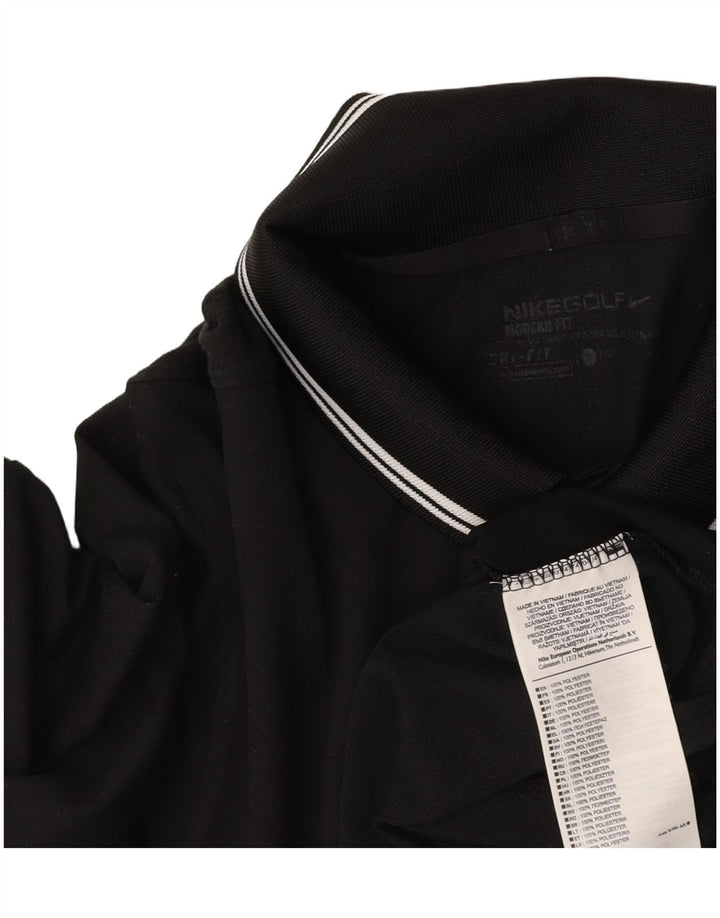 Мужская рубашка-поло NIKE Dri Fit, маленький черный полиэстер