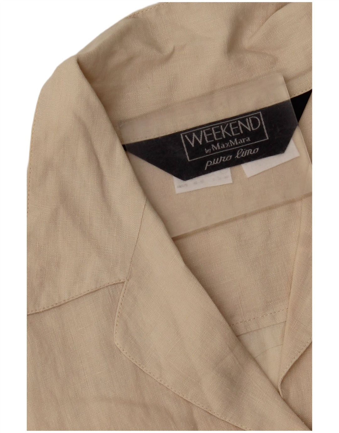 Женская блузка-рубашка без рукавов Max Mara Weekend, Великобритания, 16, большая, бежевая, льняная