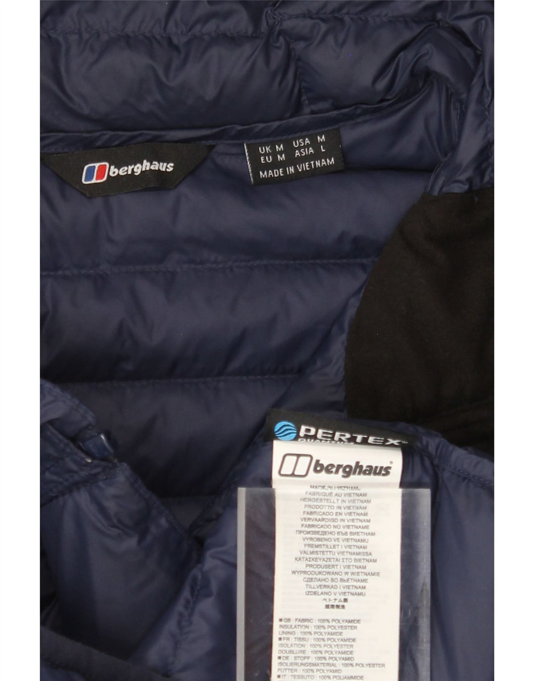 BERGHAUS Мужская стеганая куртка с капюшоном UK 38 Medium Navy Blue