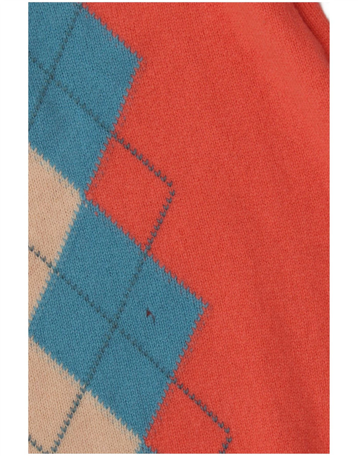 Мужской джемпер с v-образным вырезом LYLE & SCOTT XL оранжевый Argyle/Diamond