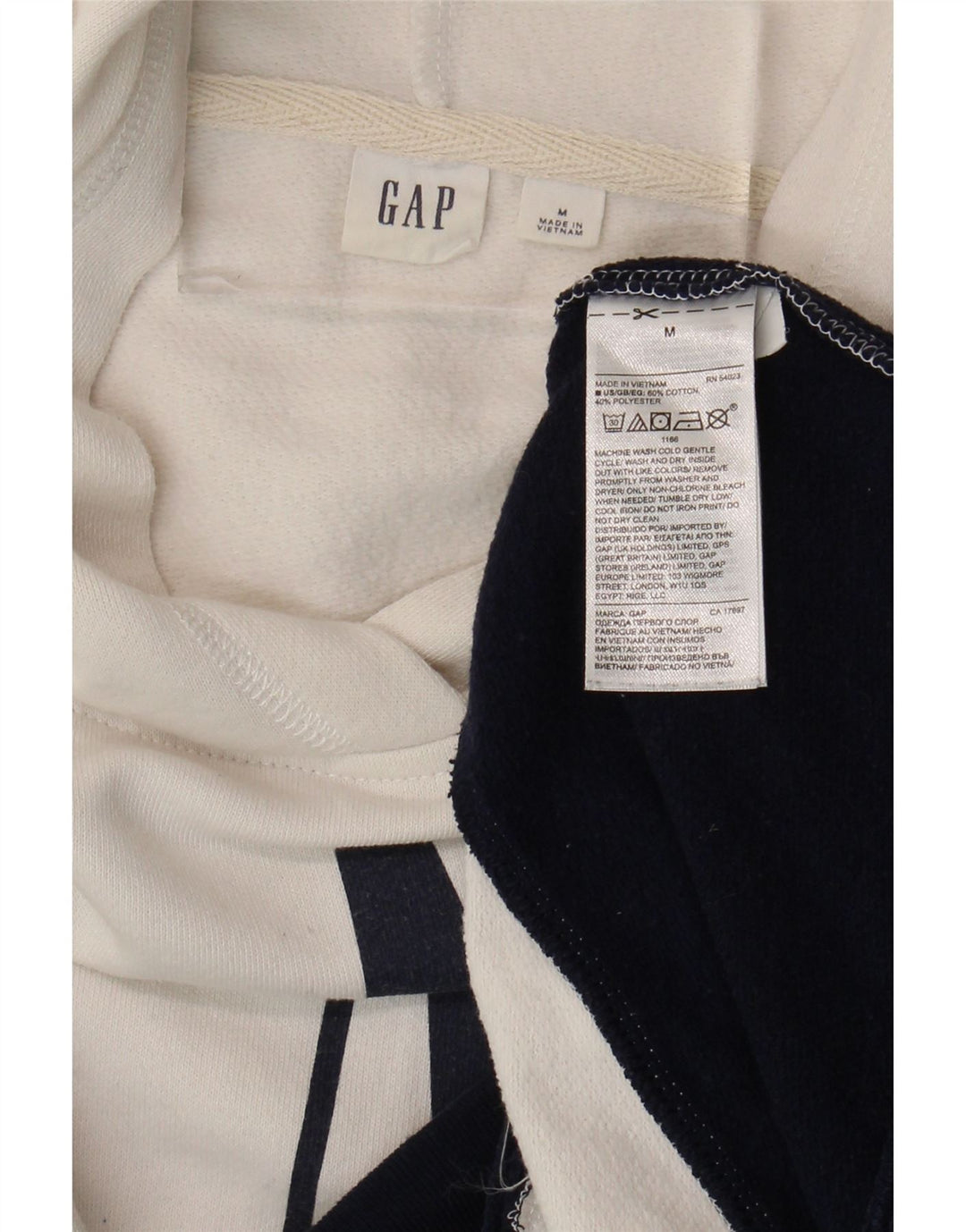 Женский джемпер с капюшоном Gap Oversized UK 14, средний белый цвет с цветными блоками