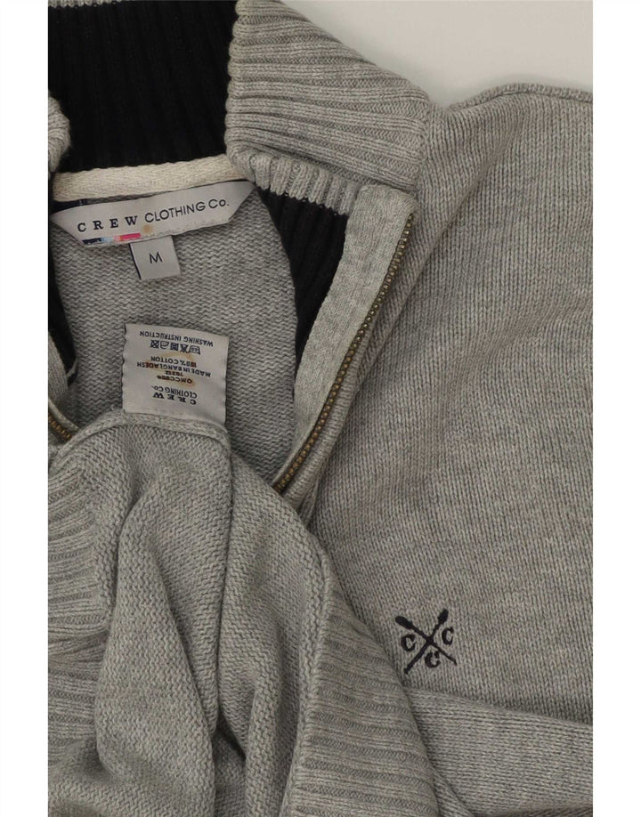 Мужской джемпер Crew Clothing с застежкой-молнией, средне-серый, хлопок
