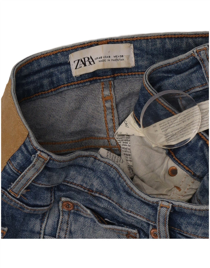 Женские потертые узкие джинсы Zara EU 40 Medium W30 L31, синий хлопок