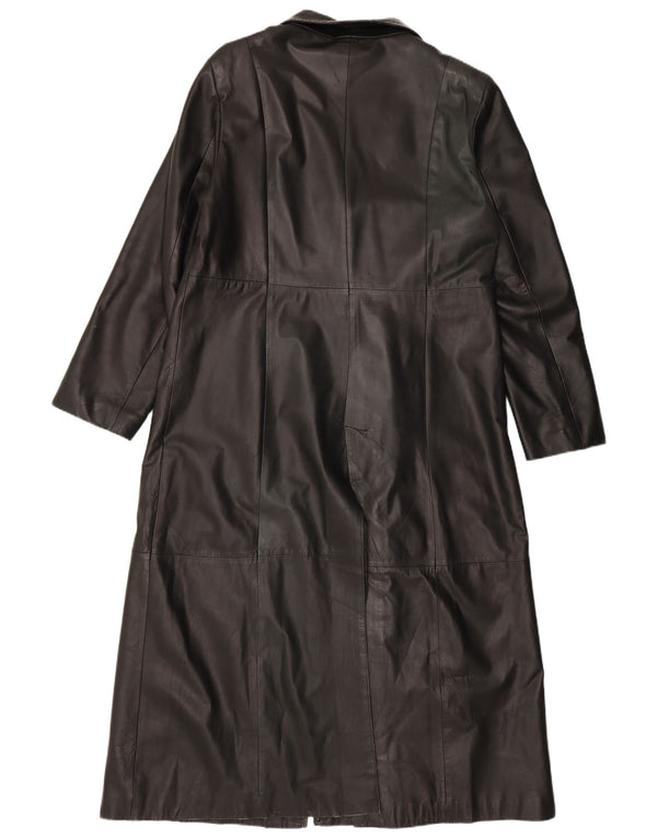 Винтажное женское кожаное пальто UK 18 XL, черное кожаное