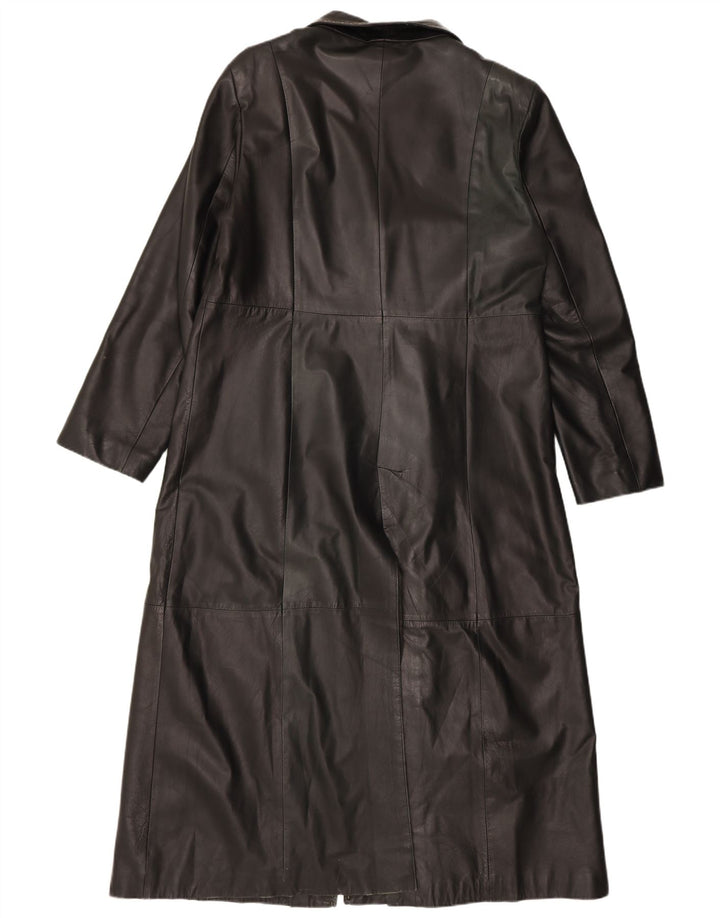 Винтажное женское кожаное пальто UK 18 XL, черное кожаное