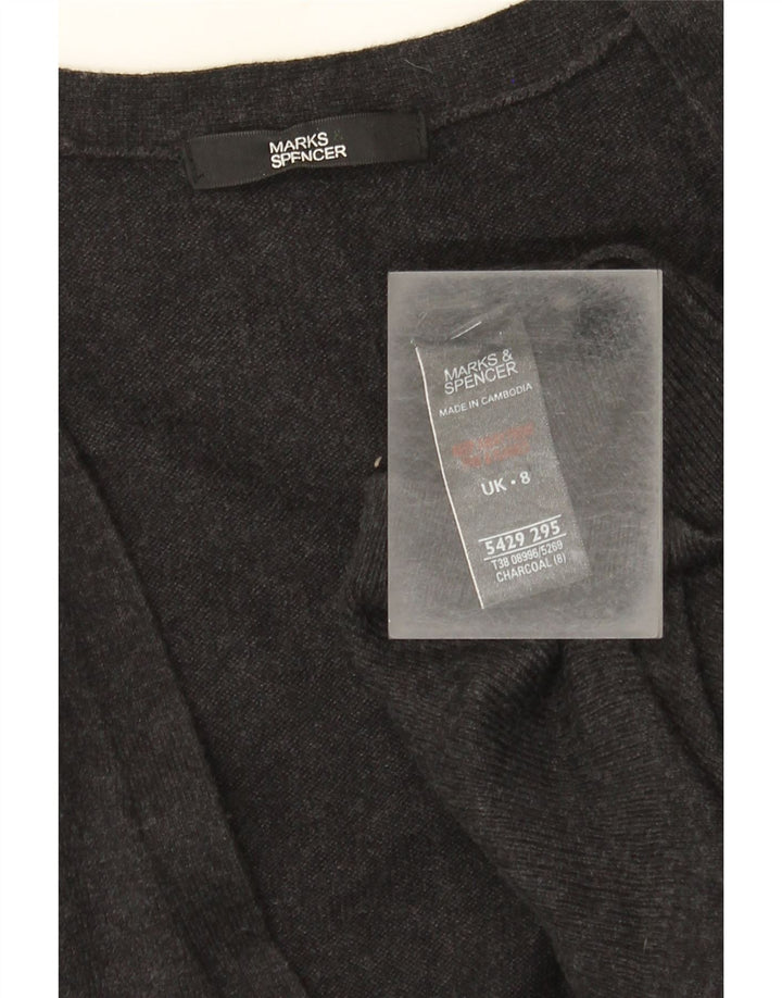Женский удлиненный кардиган Marks & Spencer UK 8, маленький, серый, вискоза