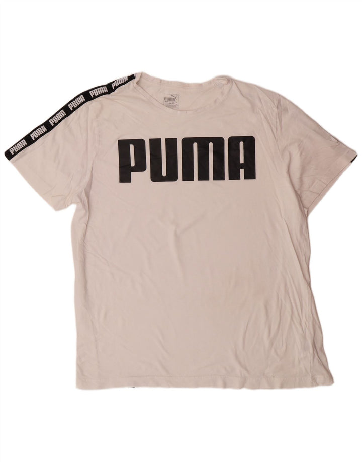 Мужская футболка с рисунком PUMA 2XL, белый хлопок