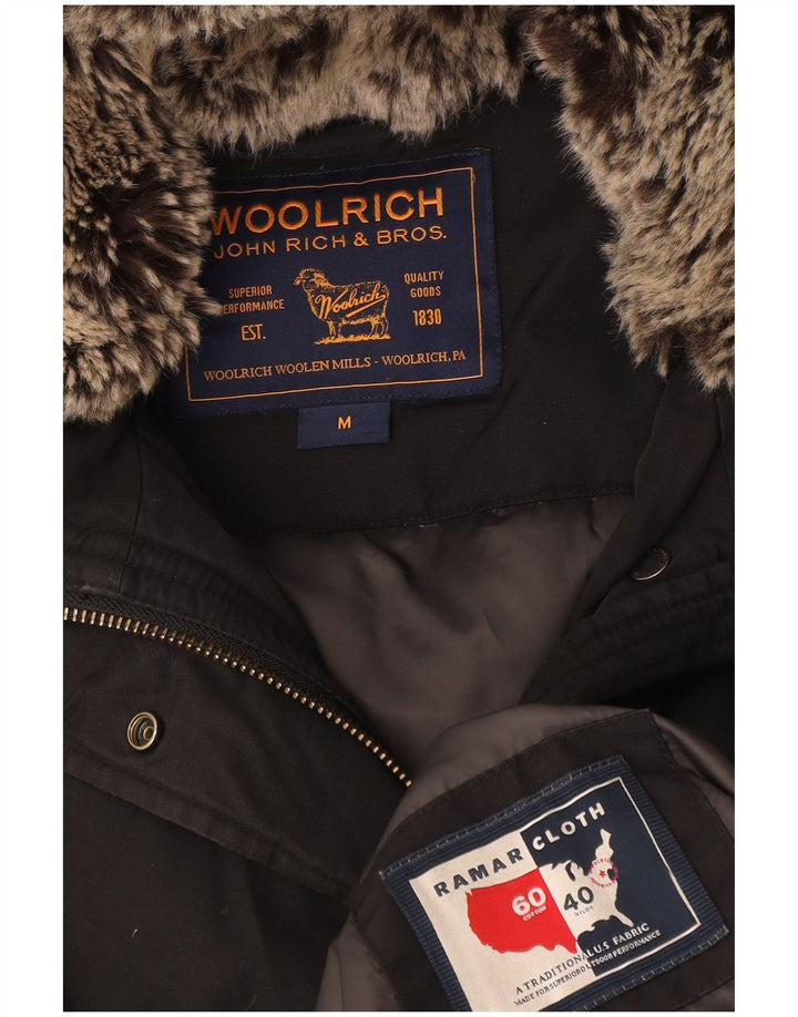 Женская стеганая куртка Woolrich с капюшоном UK 14, средний черный хлопок