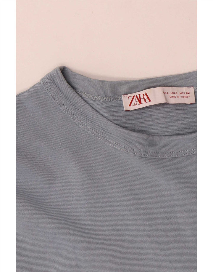 Мужской топ с длинным рукавом Zara, большой синий