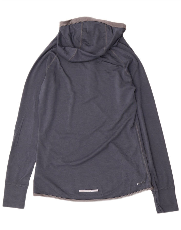 Женский спортивный пуловер с капюшоном NIKE Dri Fit UK 14, большой темно-синий цвет