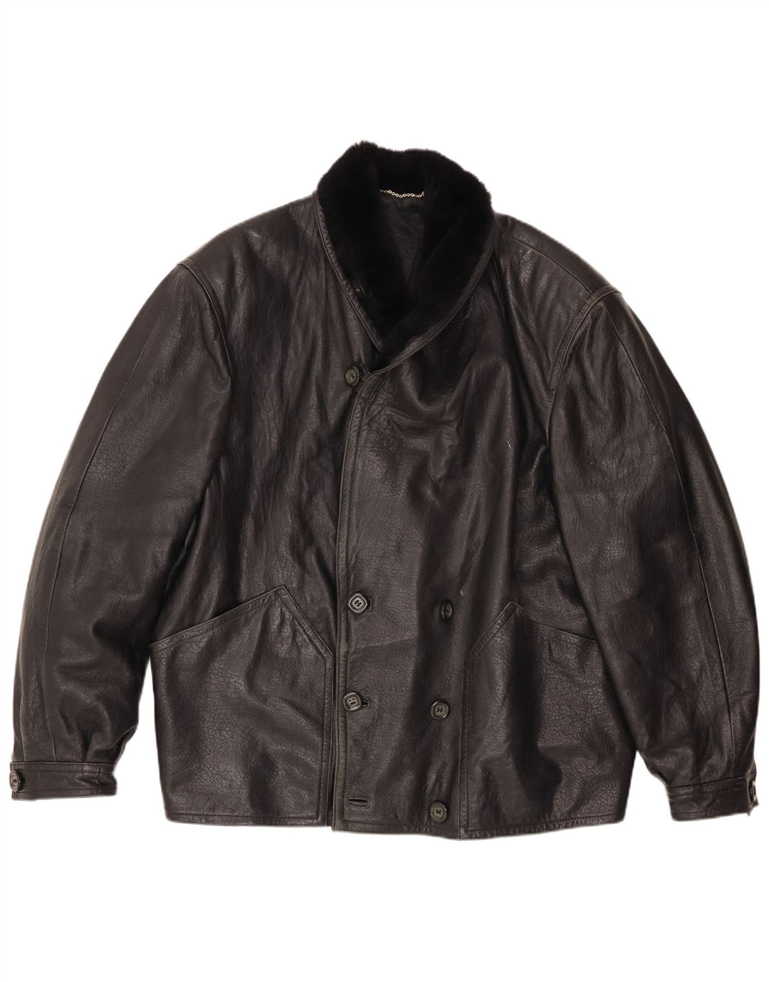 Мужская кожаная куртка Fibok IT 54 2XL Черная кожа