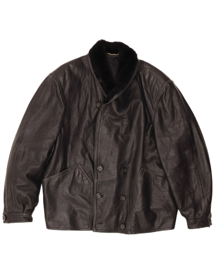 Мужская кожаная куртка Fibok IT 54 2XL Черная кожа