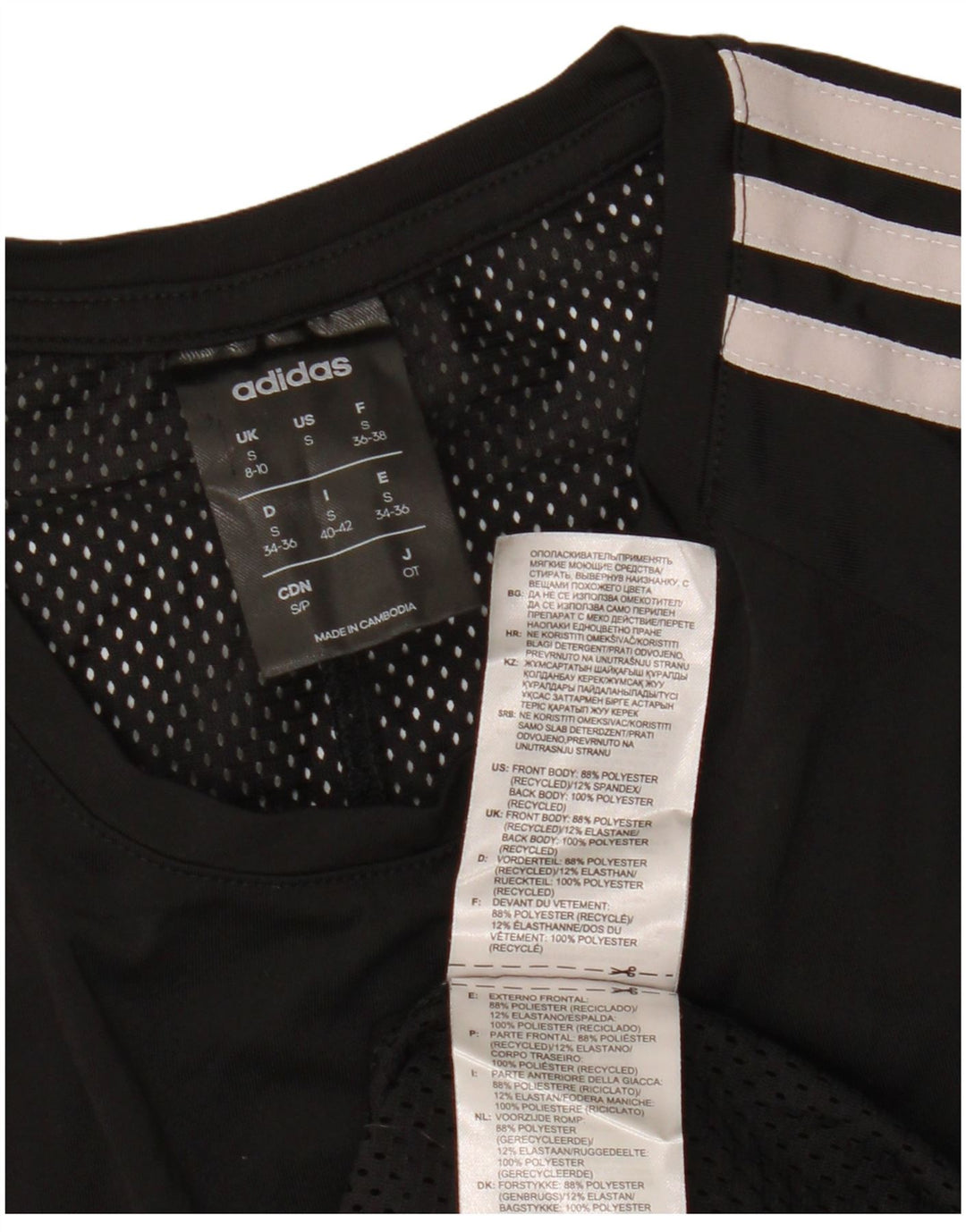 Женская футболка ADIDAS Climalite Top UK 8/10, маленький черный полиэстер