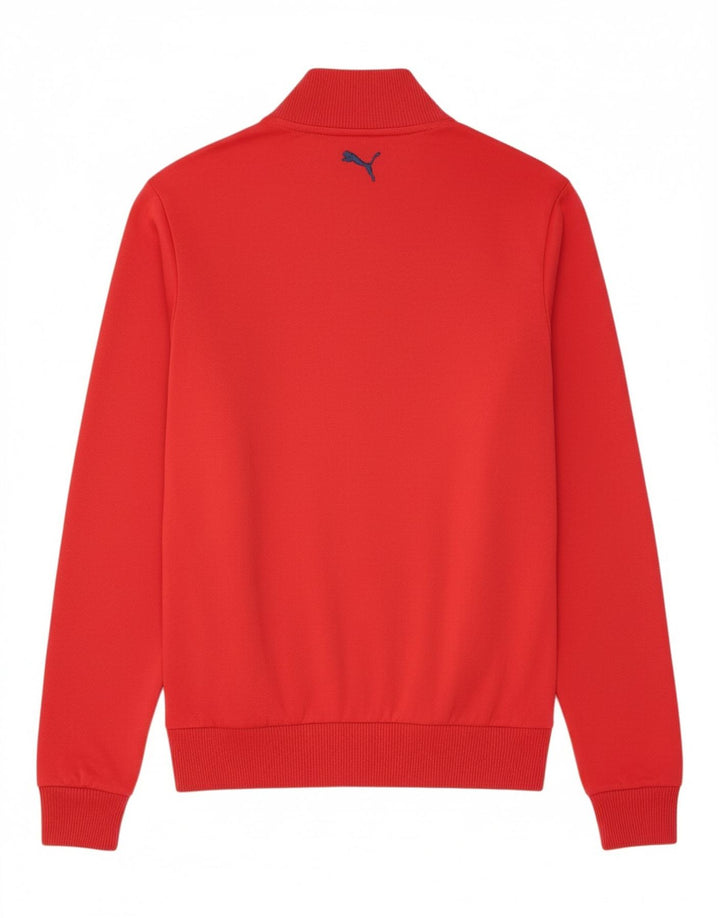 Мужской спортивный костюм Puma, верхняя куртка из полиэстера среднего красного цвета в полоску