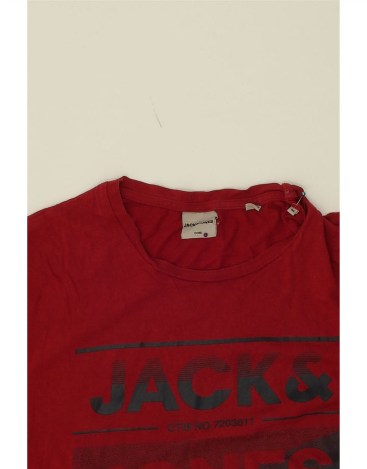 JACK & JONES Mens Graphic T-Shirt Top Medium Red Cotton Vintage Jack & Jones and Second-Hand Jack & Jones from Messina Hembry 