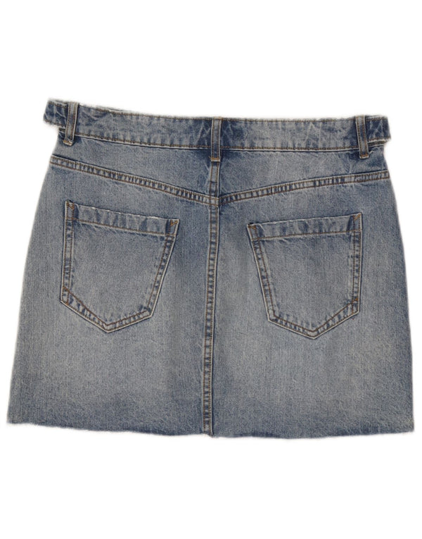 Zara Womens Z1975 Mini Denim Skirt Medium W32 Blue Cotton