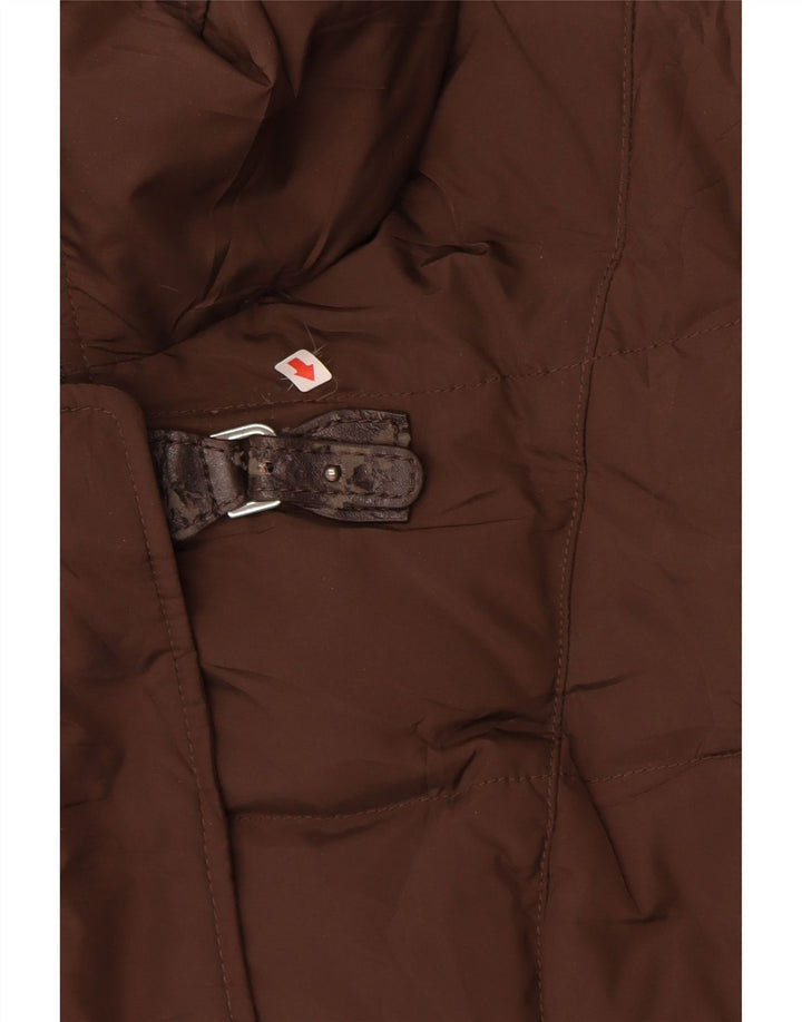 GEOX Женская стеганая куртка UK 12 Средний Коричневый