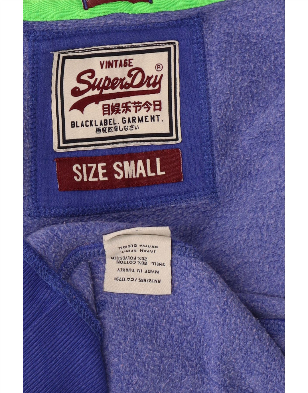 Женский джемпер с капюшоном SUPERDRY UK 10, маленький синий, хлопок