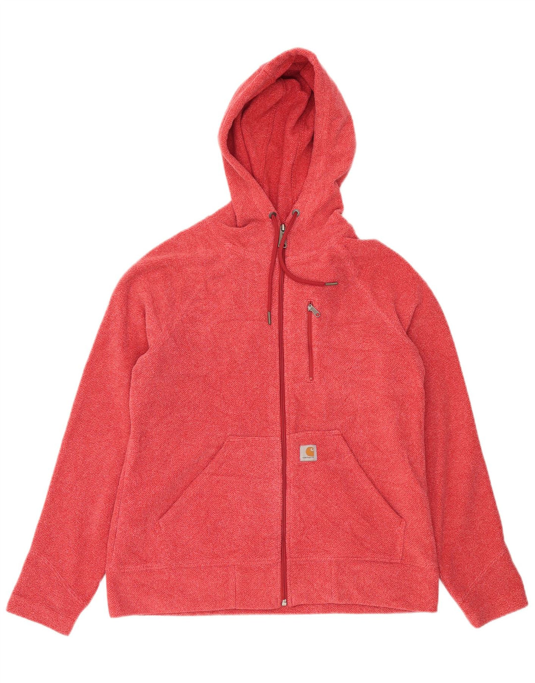 Женский свитер с капюшоном на молнии Carhartt, США 8/10, средний красный полиэстер с крапинками