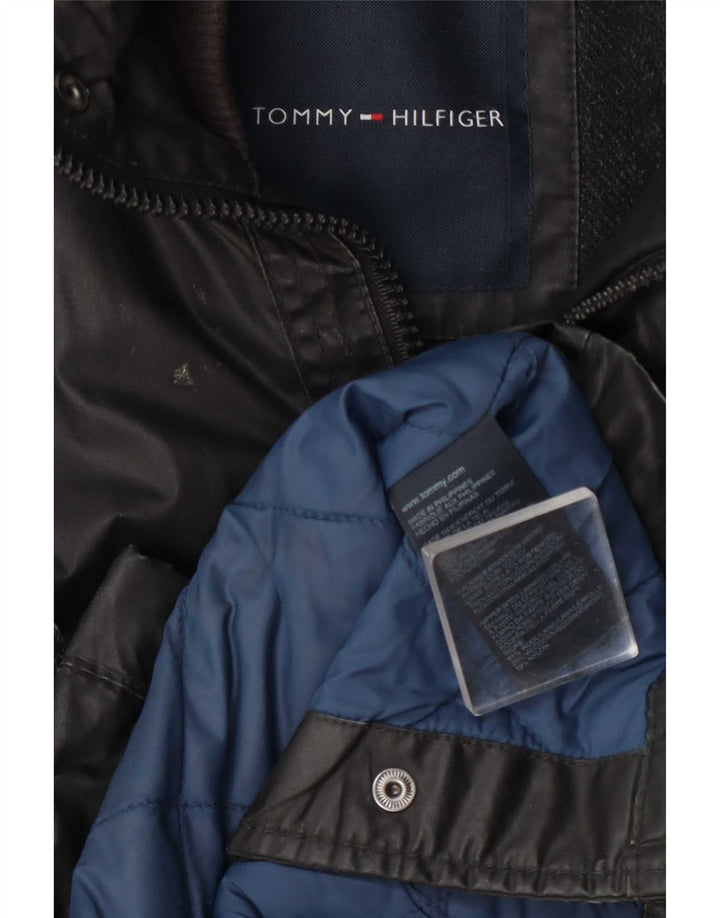 Мужская куртка из искусственной кожи Tommy Hilfiger UK 38 среднего серого цвета