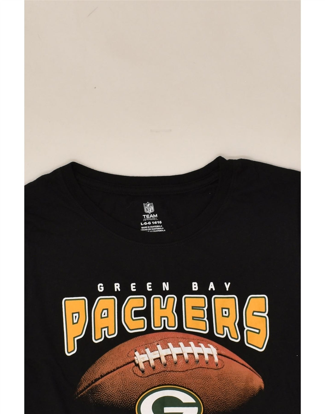 NFL Boys Packers Graphic T-Shirt Top 14-15 Years Large Black Cotton | Vintage NFL | Thrift | Second-Hand NFL | Used Clothing | Messina Hembry 
