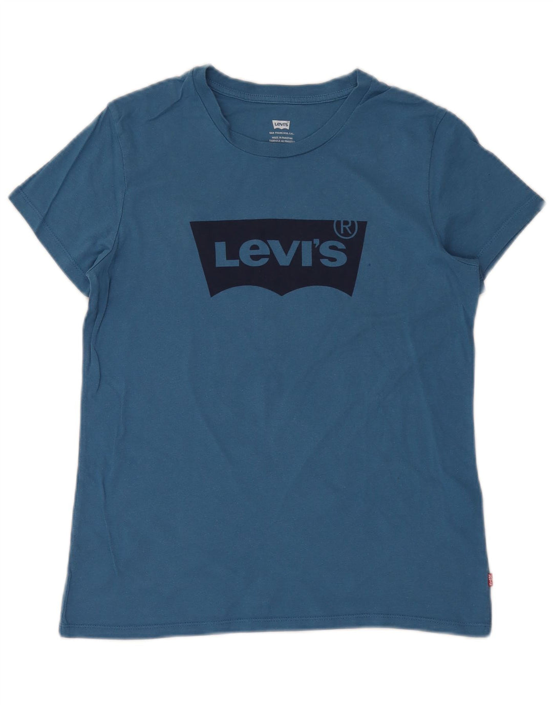 Женская футболка с рисунком LEVI'S Top UK 10, маленькая, синяя, хлопок