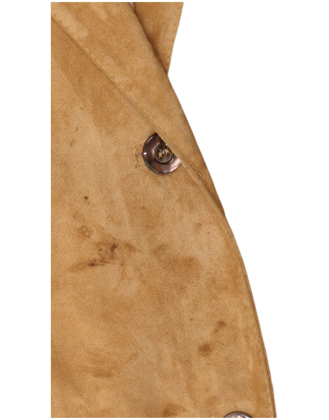 Винтажный женский замшевый пиджак на двух пуговицах, Великобритания 14, средний коричневый цвет