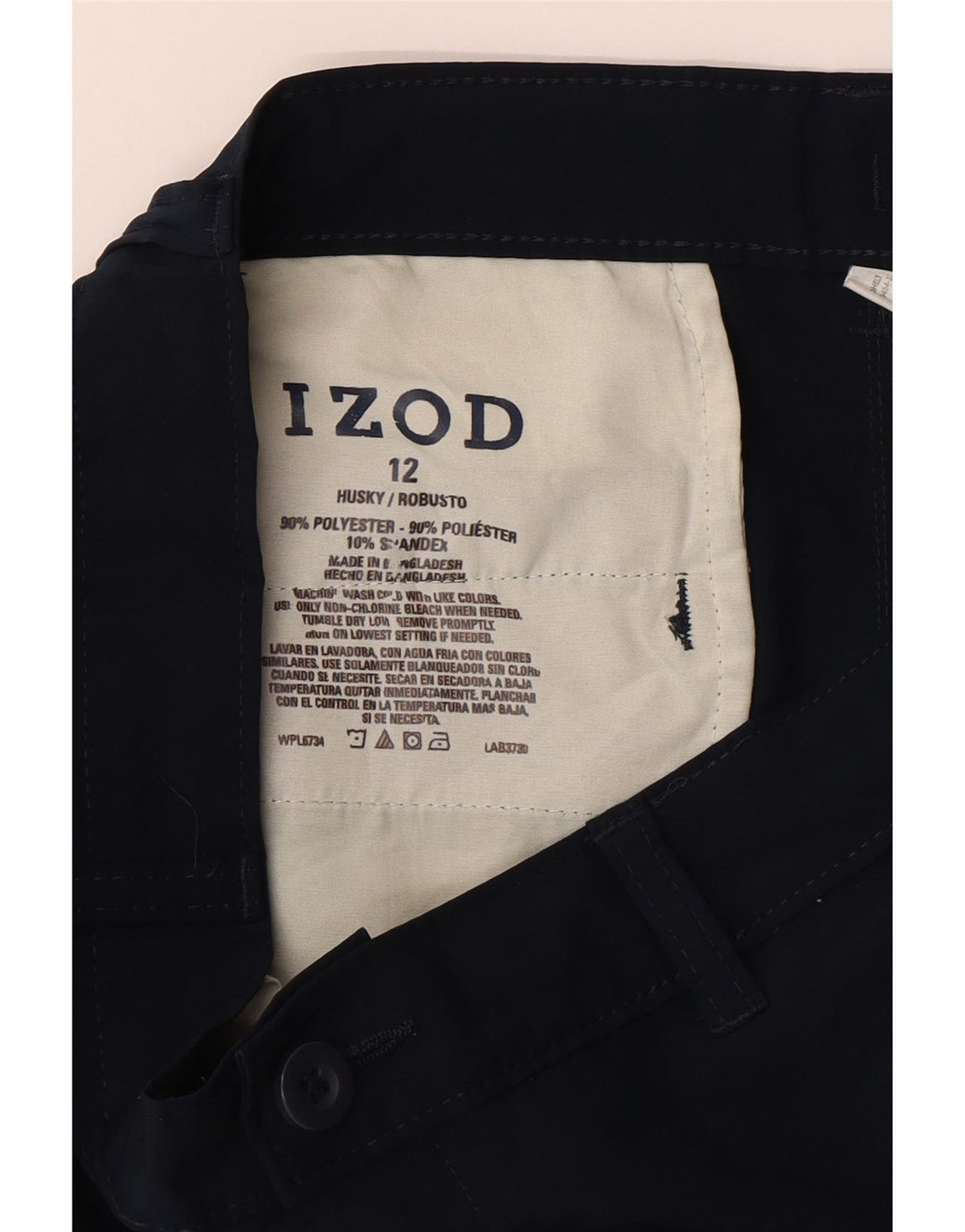 IZOD Boys Chino Shorts 11-12 Years W30 Navy Blue Polyester Vintage Izod and Second-Hand Izod from Messina Hembry 