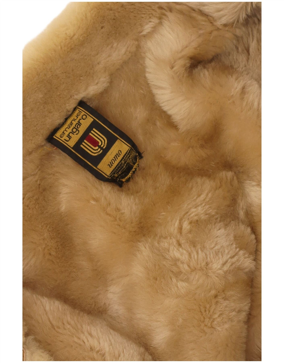 Мужское пальто из овчины Emanuel Ungaro UK 38 Medium Beige