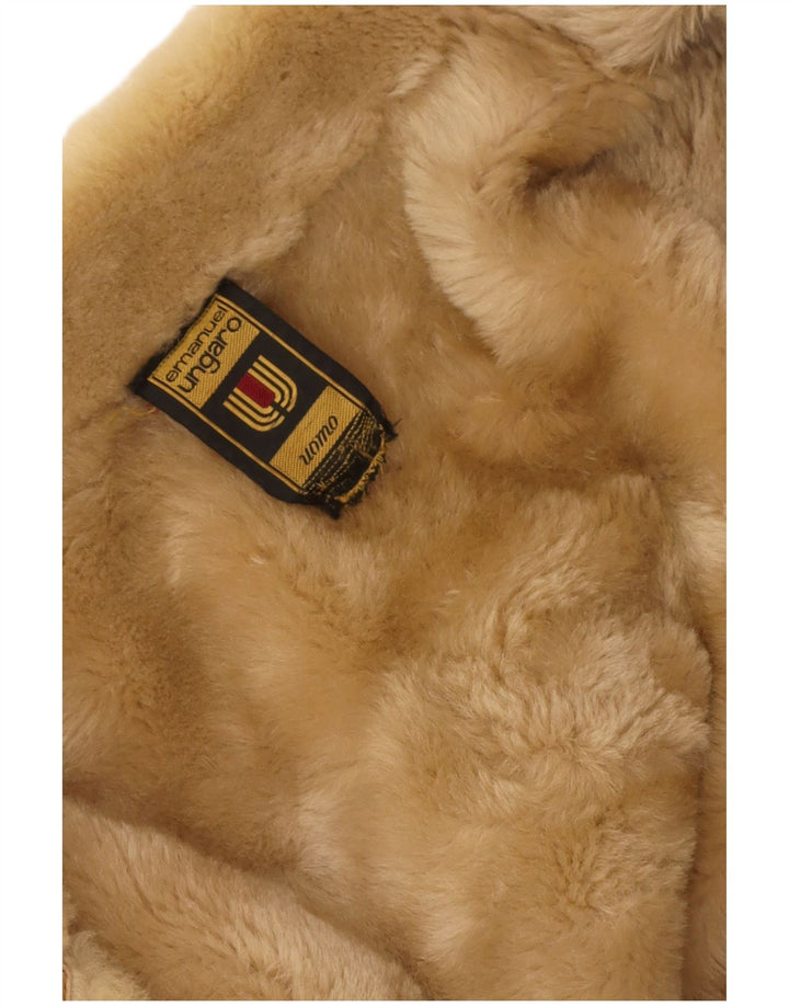 Мужское пальто из овчины Emanuel Ungaro UK 38 Medium Beige