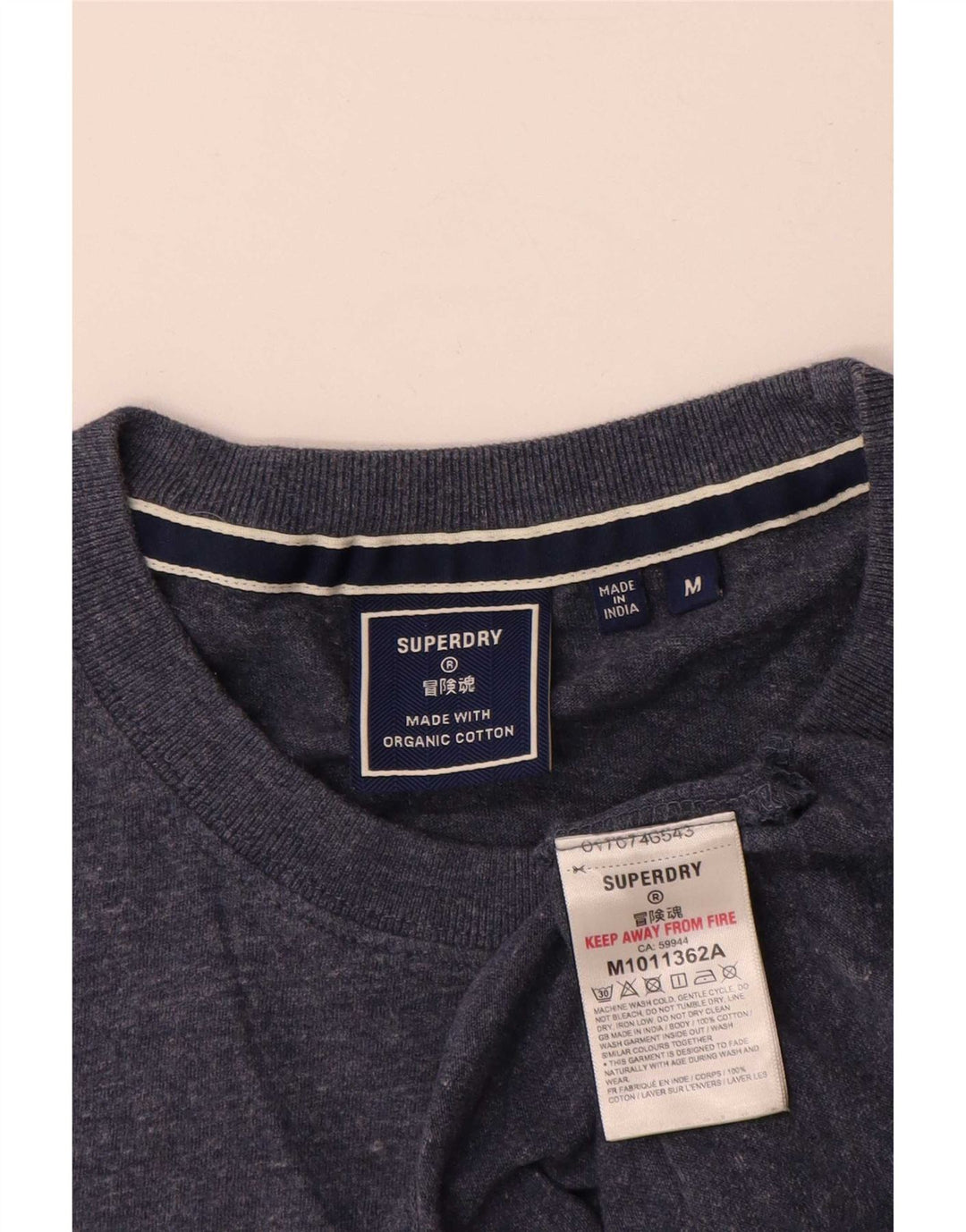 Мужская футболка Superdry Top среднего размера, темно-синяя, хлопок