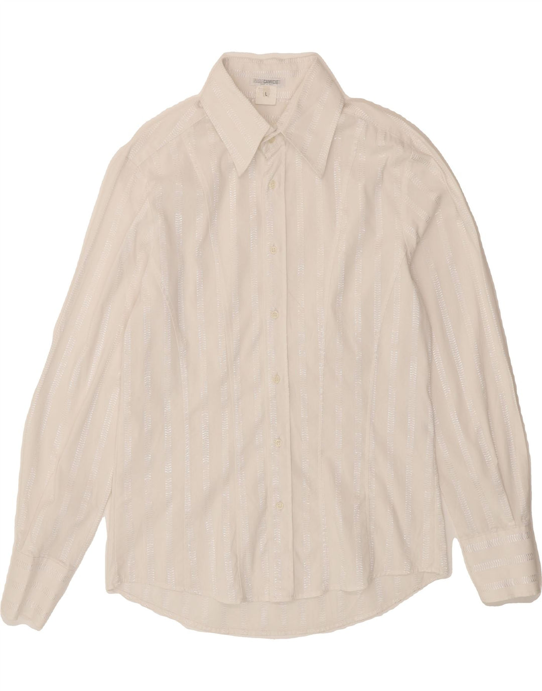 NARACAMICIE Womens Shirt UK 16 Large White Striped Vintage Naracamicie and Second-Hand Naracamicie from Messina Hembry 