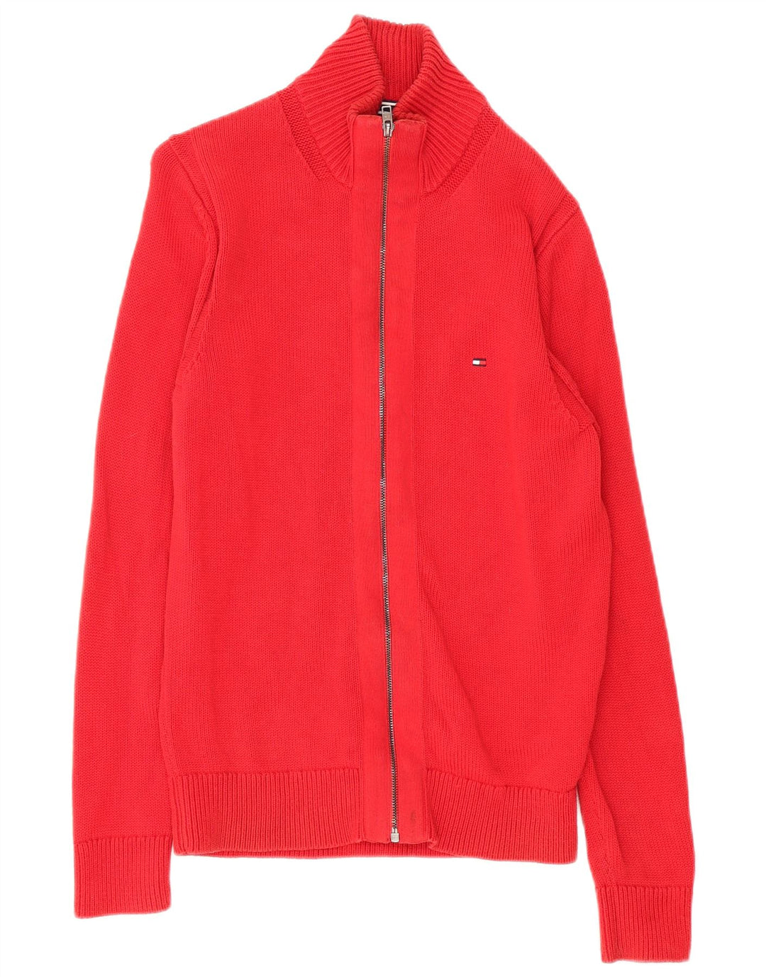 Мужской кардиган Tommy Hilfiger, хлопковый свитер среднего красного цвета