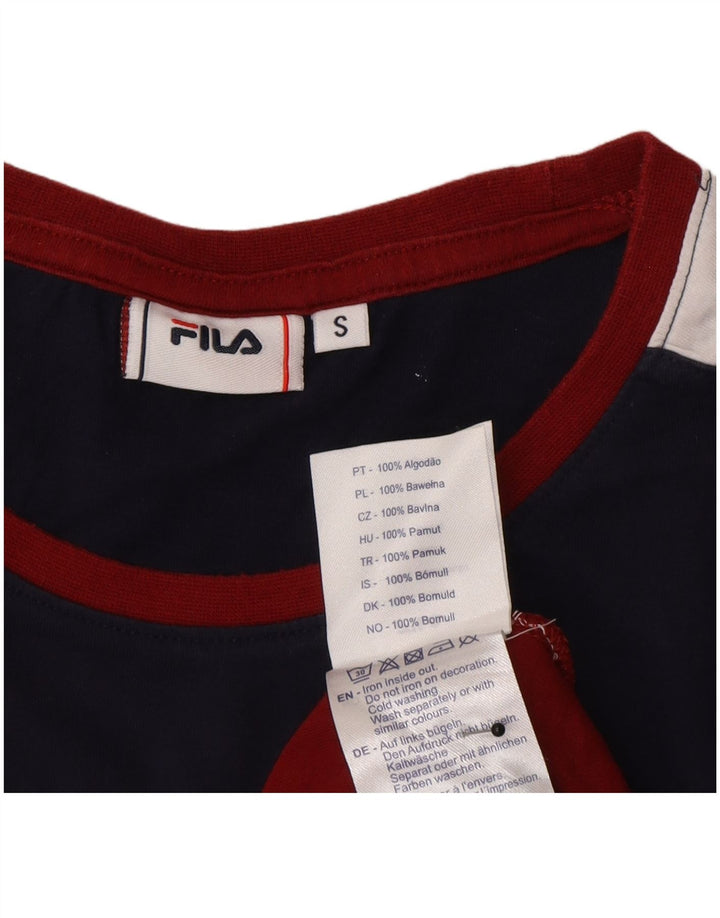 Мужская футболка Fila, маленький красный, хлопок с цветными блоками