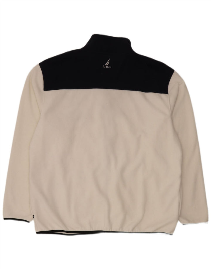 Мужская флисовая куртка Nautica UK 44 2XL, белый полиэстер с цветными блоками