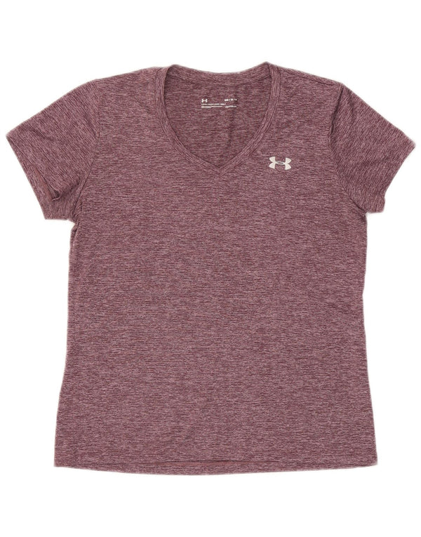 Женская футболка Under Armour Heat Gear Top UK 14, средний бордовый с крапинками