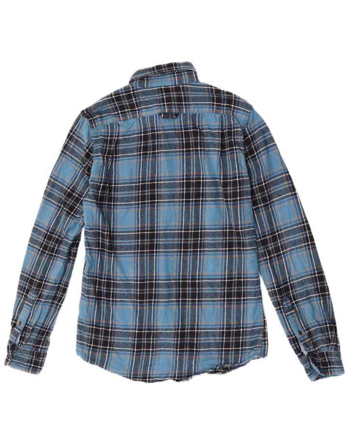 Мужская фланелевая рубашка Superdry, маленькая синяя клетка, хлопок