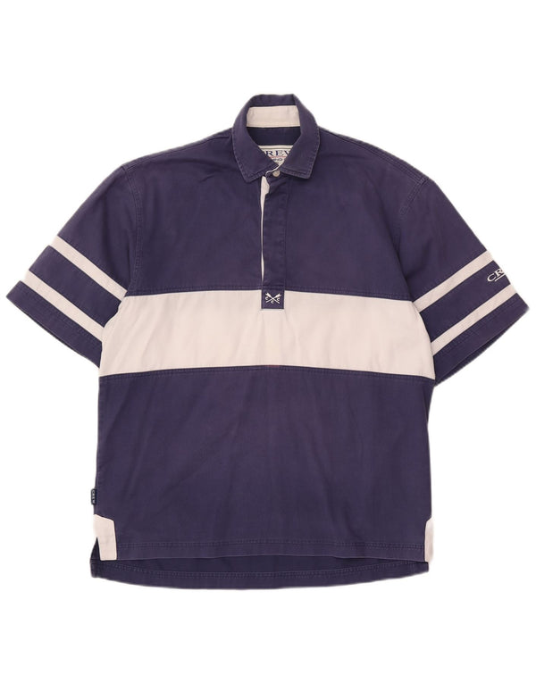 Crew Clothing Мужская рубашка поло свободного кроя XS Темно-синяя с цветными блоками Хлопок