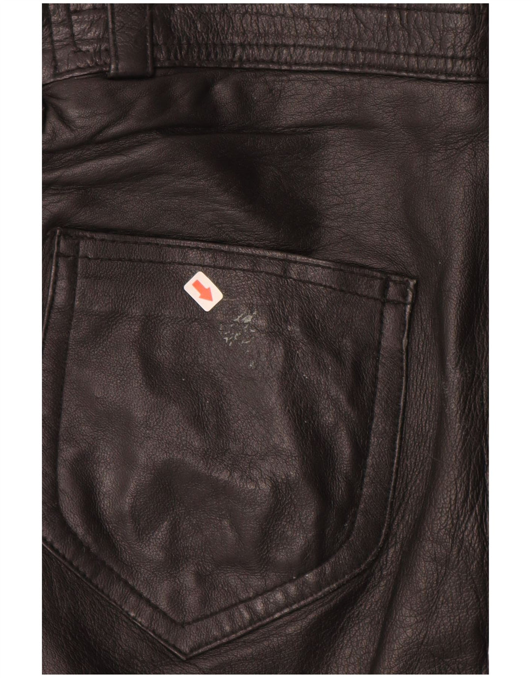 Брюки женские прямые кожаные VINTAGE IT 40 Small W28 L28 Черные кожаные