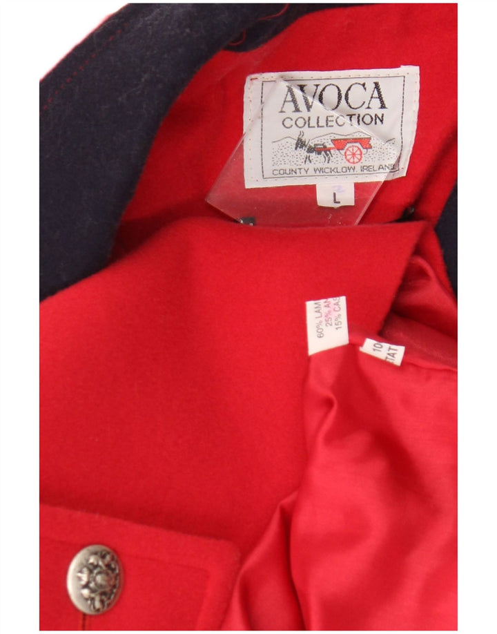 Женское пальто Avoca UK 16, большое красное пальто с цветными блоками, овечья шерсть