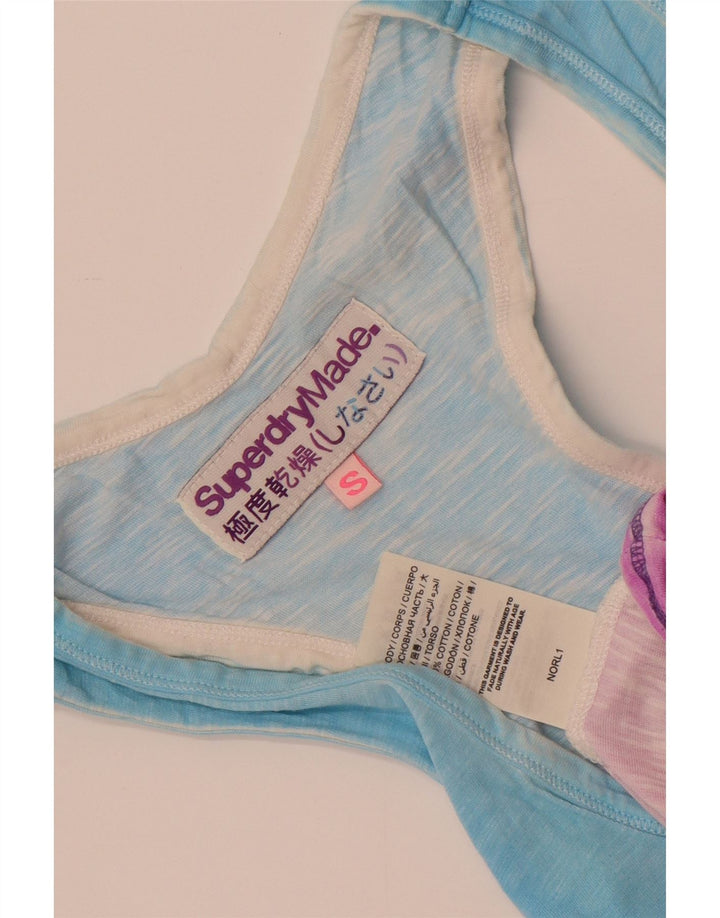 Мужской жилет Superdry с рисунком, маленький синий, хлопок с цветными блоками