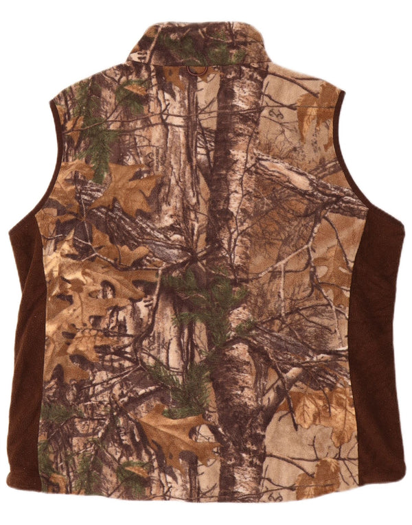 GAME WINNER Womens Fleece Gilet UK 20 2XL Brown Camouflage Polyester