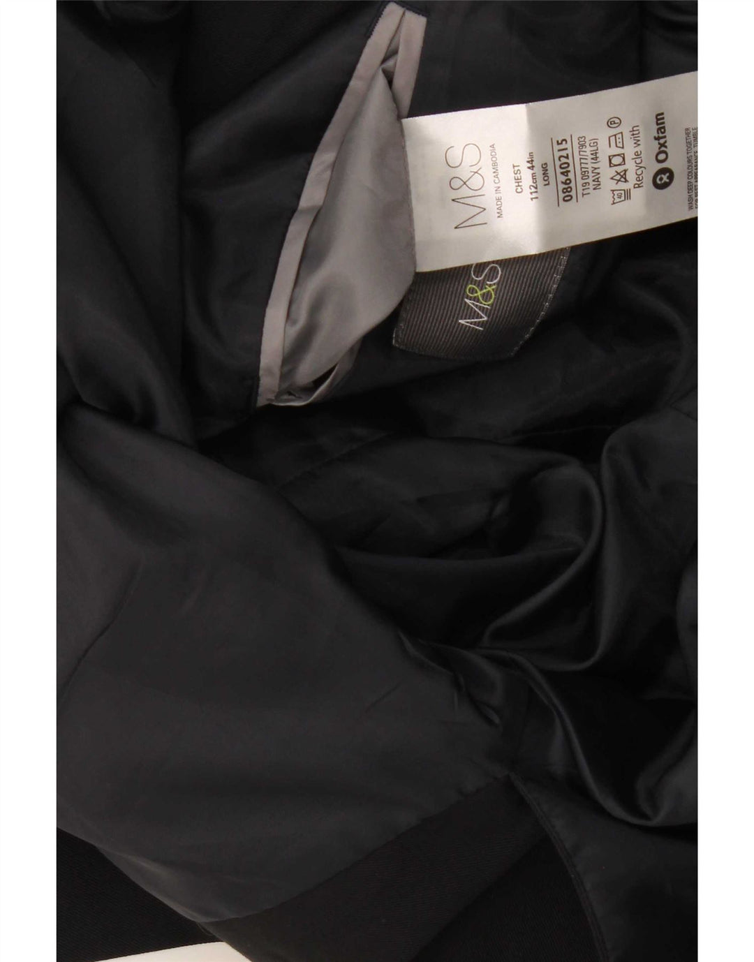 Мужской длинный пиджак на двух пуговицах Marks & Spencer UK 44 XL темно-синий