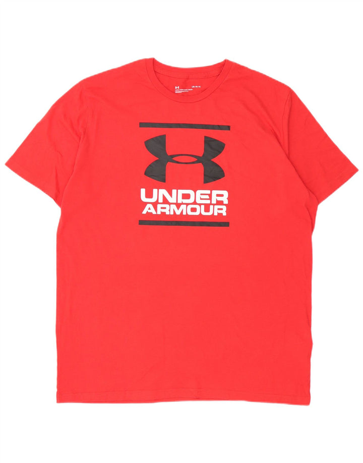 Мужская футболка с рисунком Under Armour, большой красный хлопковый топ