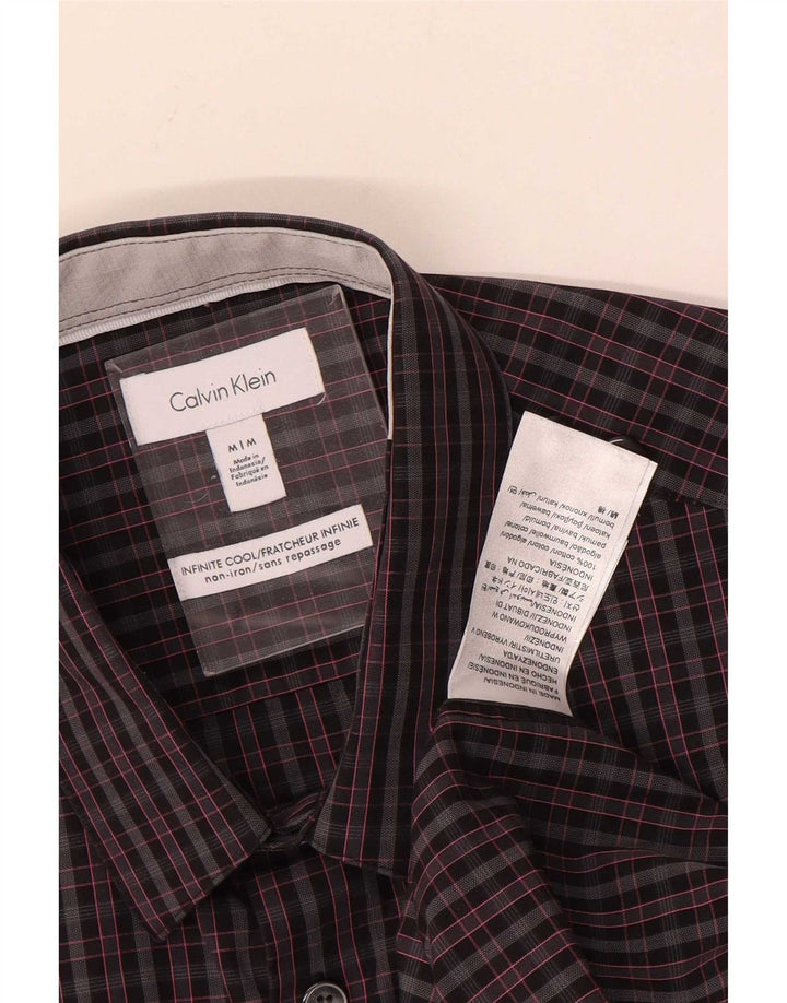 Мужская рубашка Calvin Klein в клетку среднего серого цвета, хлопок