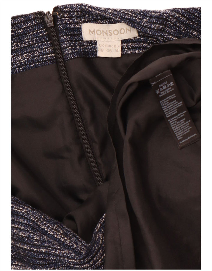 Женская юбка-карандаш MONSONON UK 18 XL W38 Темно-синяя крапинка из полиэстера