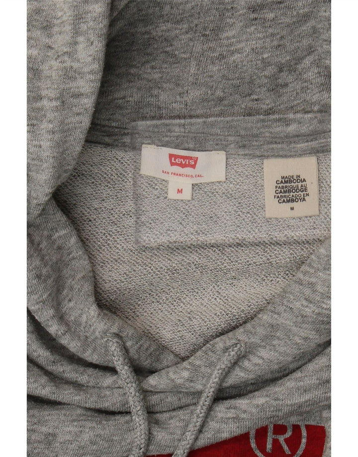Женский джемпер с капюшоном с рисунком Levi's UK 14, средний серый в крапинку