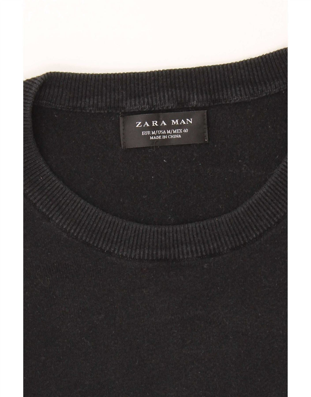 Мужской джемпер с круглым вырезом Zara, средний темно-синий