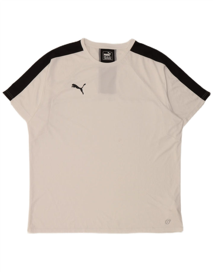 Мужская футболка PUMA Top 2XL, белый полиэстер с цветными блоками